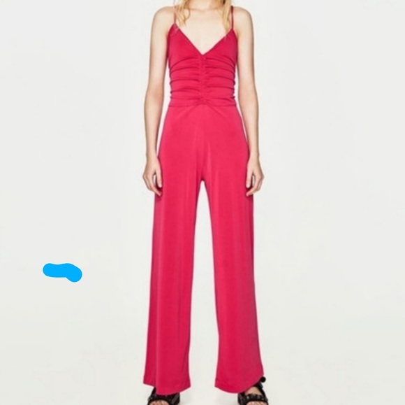 zara crinkle jumpsuit